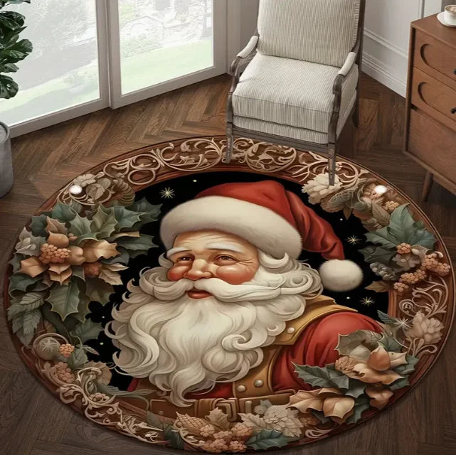 CosyLuxe | Christmas Tree Rug | Round & Non-Slip | 40–120 cm | Washable Flannel Mat for Tree, Living Room & Decor