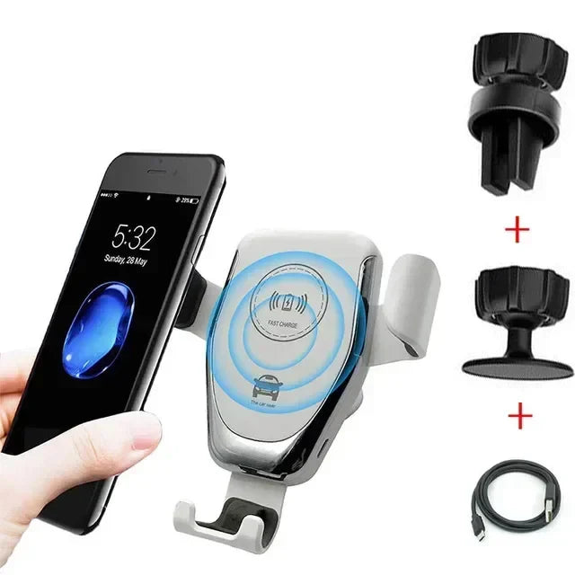 DRIVOLT Car Phone Holder with 30W Wireless Charger | Automatic Locking | Qi Charging & Safety Features | For Air Vents