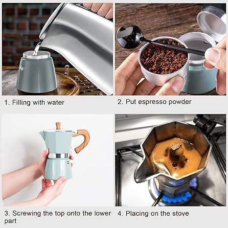 Caffesso Perkomio Espresso Maker | Classic Percolator | For Home & On the Go | 150 ml / 300 ml