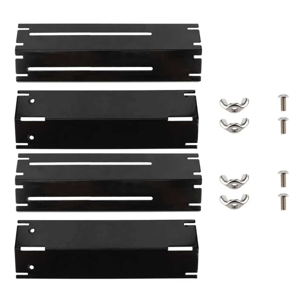 Grill Shield Adjustable Heat Shield for Gas Grills | Replacement Enamel Thermoplates | 2/4 Pair Set | Universally Adjustable 30–56 cm