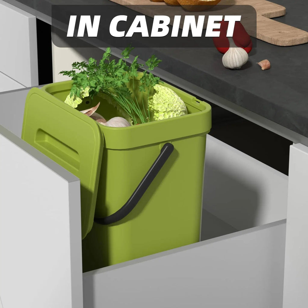 Binova Mini Trash Can | With Lid | Hanging & Wall Mount | Compact & Odor Blocking | For Kitchen, Bathroom & Office