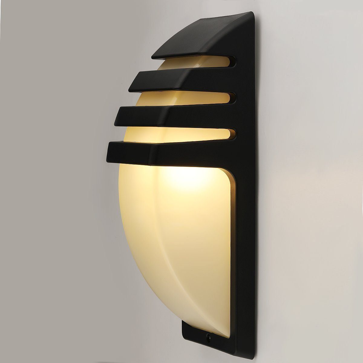 LumiSense | LED Außenwandleuchte mit Bewegungsmelder | 8W COB LED | IP65 Wetterfest | Aluminium | 22,5 × 8 × 7,5 cm