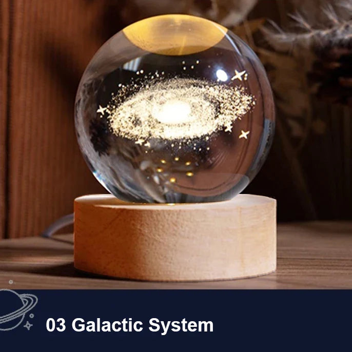 Astranova Galaxy Night Light | LED Crystal Ball with Milky Way Design | Warm White Light | Creative Gift for Kids & Adults