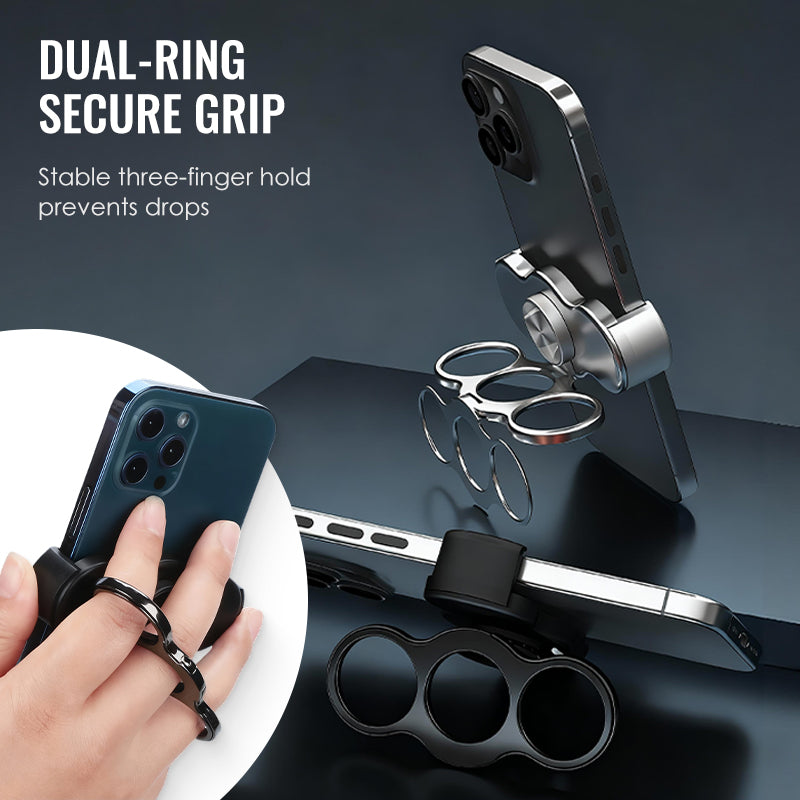 Griparo | Smartphone-Fingerring Halterung | 360° Drehbar & Klappbar | Magnetischer Handyhalter aus Zinklegierung