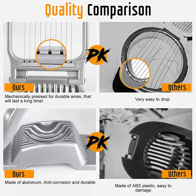 Egg Slicer SchnittMeister | Stainless Steel Cutting Wires | For Egg, Cheese & Mushrooms | Durable Aluminum Housing