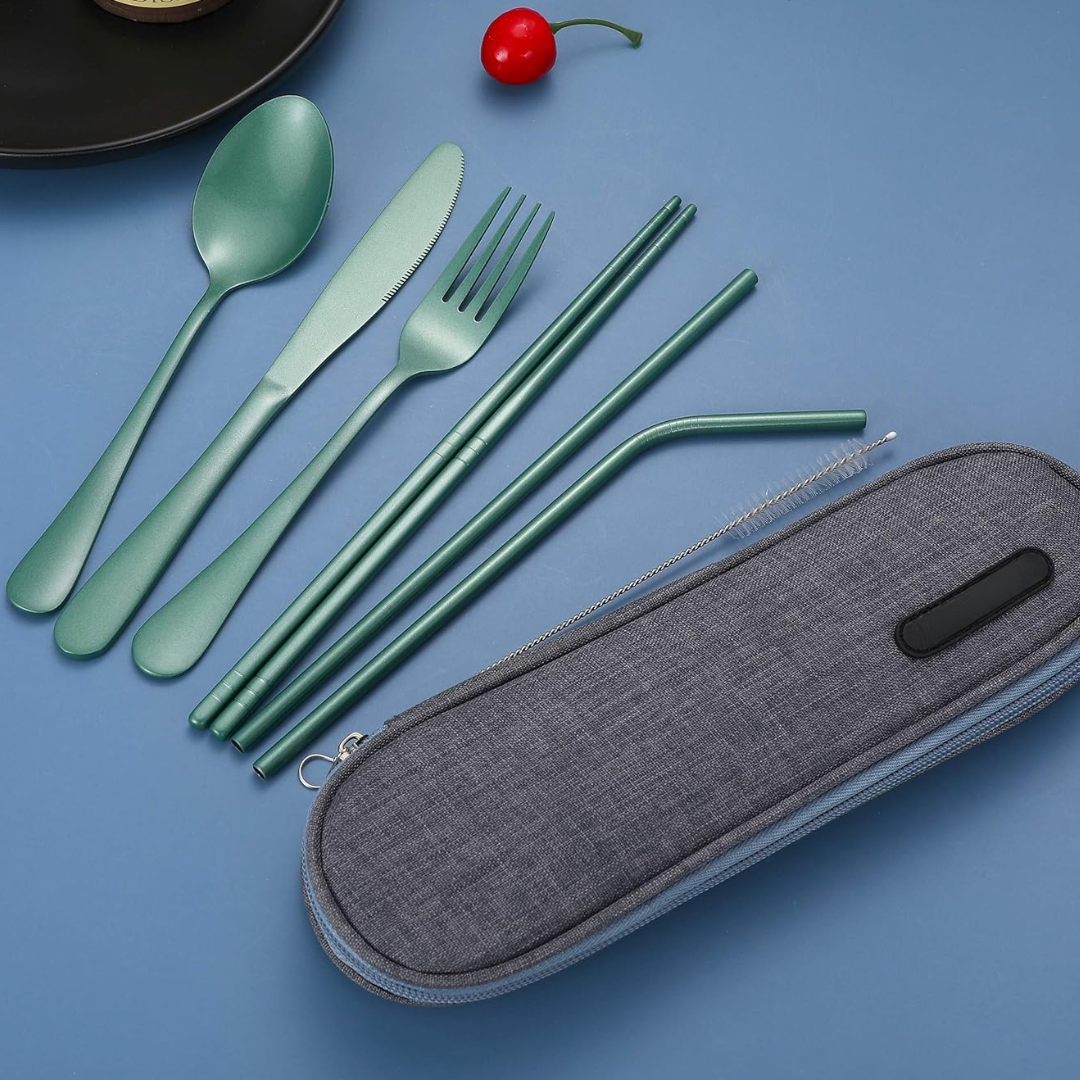 GoCutlery Cutlery Set | 4-piece for on the go | Stainless Steel & BPA-free | With Carrying Case
