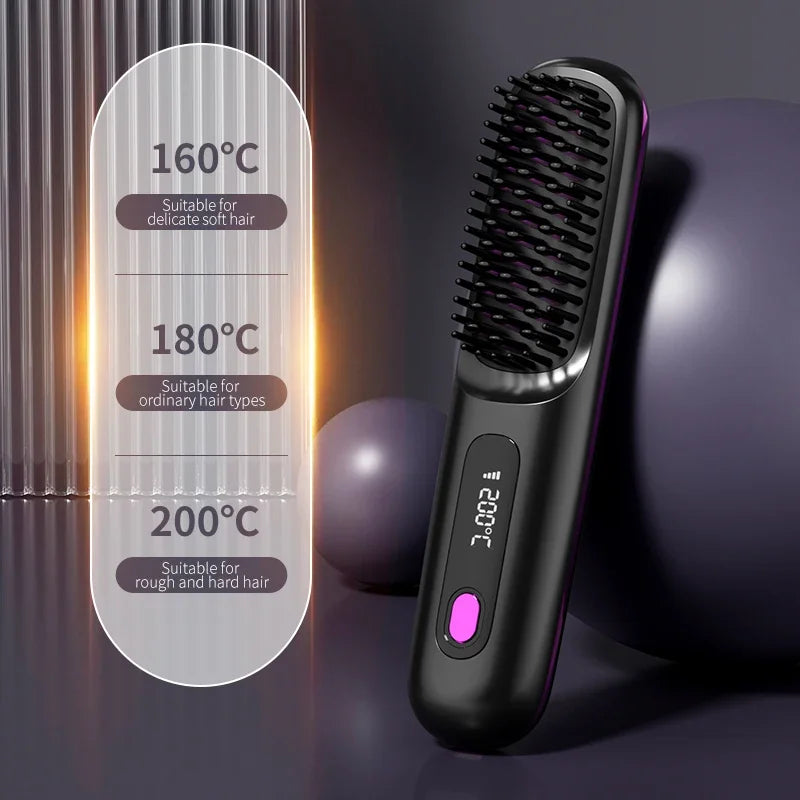Glissara | Wireless Hair Straightener | USB Charging & LCD Display | Ceramic & Ion Technology