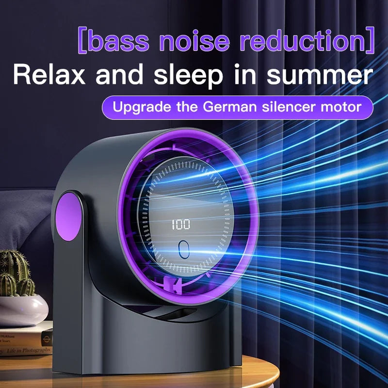 Airiqo Bladeless USB Fan | 100 Levels | Whisper-Quiet & Energy Efficient | Portable & Wall Mountable