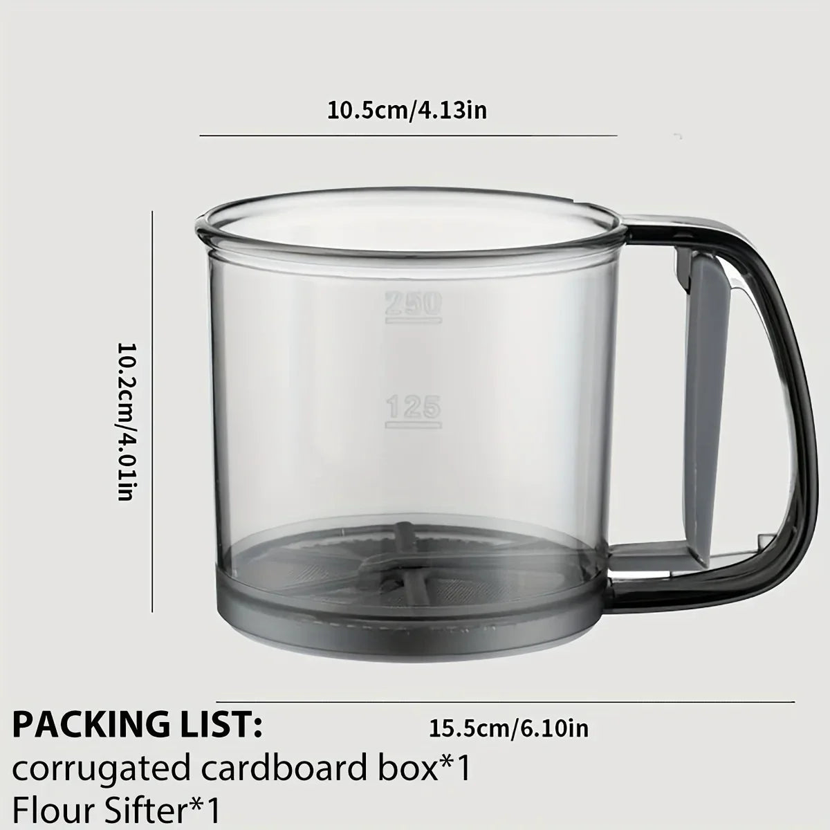 Bakina Semi-Automatic Flour Sifter | Double Sieve with Squeeze Handle | Fine Mesh for Baking & Powdered Sugar | Set of 2