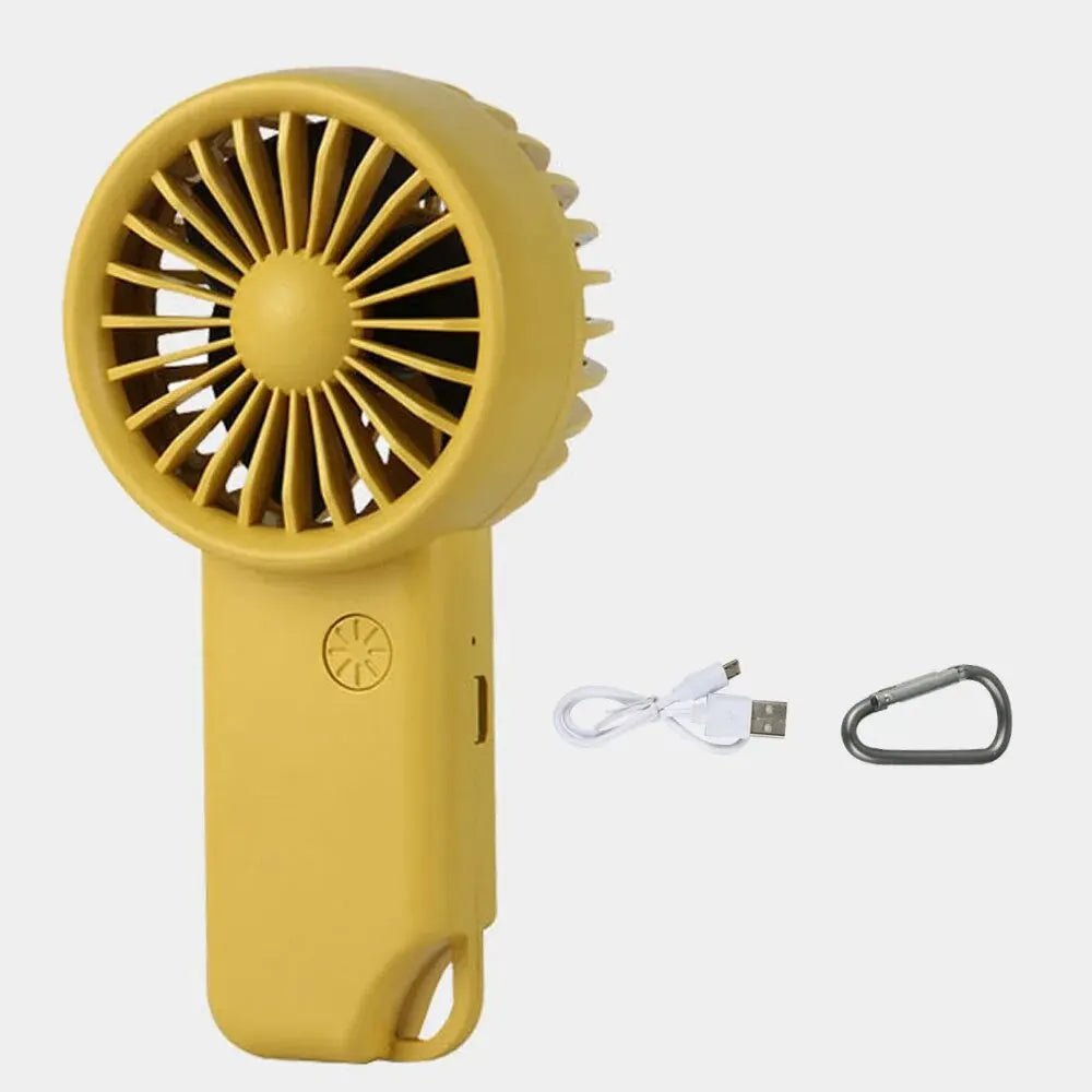 Brisola Mini Hand Fan with USB Charging | 3 Speed Settings & LED Display | Portable Battery Fan for Office, Travel & Sports