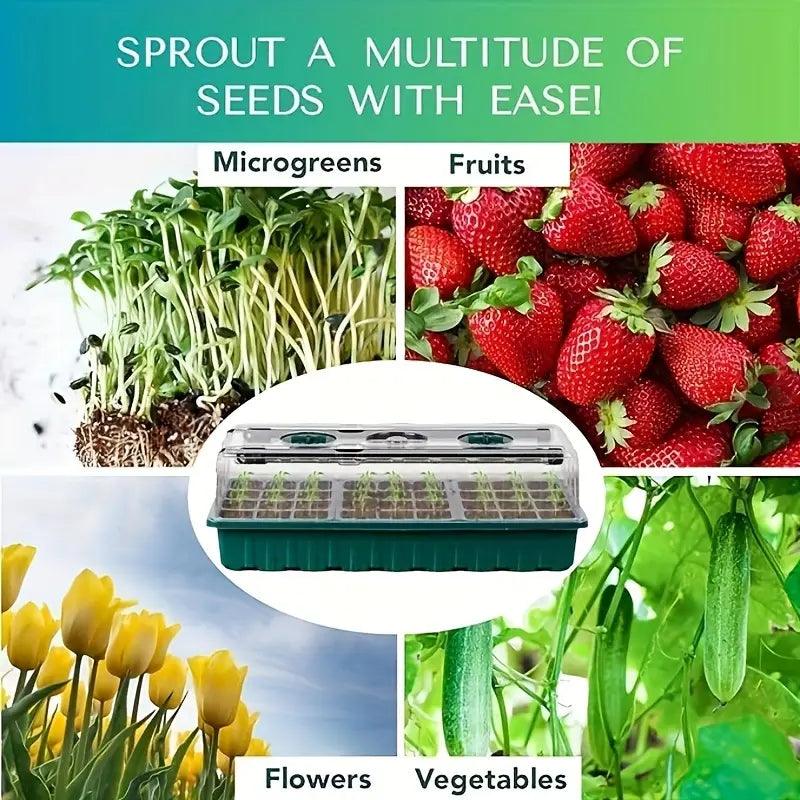 Growmida Indoor Growing Kit | With LED Plant Light & Adjustable Humidity Cover | 36-Cell Propagation Station | Including Accessories
