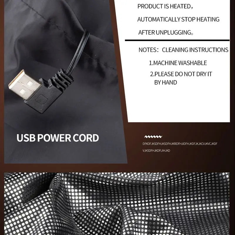 Heated Jacket with 9 Heating Zones | USB Heated Jacket for Women & Men | Graphene Heating Technology for Outdoor, Camping & Sports | ThermoVenture