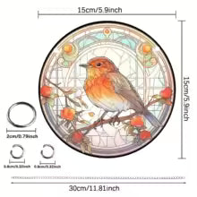 Acrylic Sun Catcher LumoOwl | 15 cm Round | Owl Decor | Window & Wall Hanging | Gift Idea