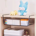 Cabvoro Hanging Basket | Under-Shelf Storage | Metal Grid in Black/White | For Kitchen, Cabinet & Office
