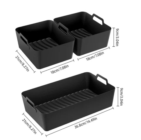 CrispyMate Silicone Insert | For Ninja AF500UK Air Fryer | Reusable & Non-Stick | 5.2 L & 10.4 L