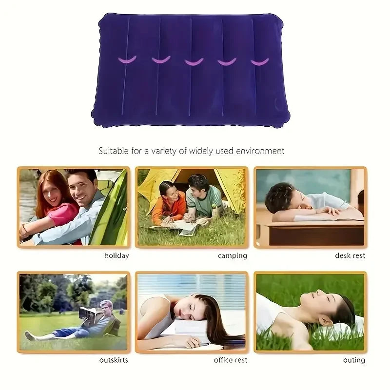 Inflatable Travel Pillow 47x30 cm | Foldable & Lightweight | AirNest Outdoor Air Cushion for Camping & Air Travel