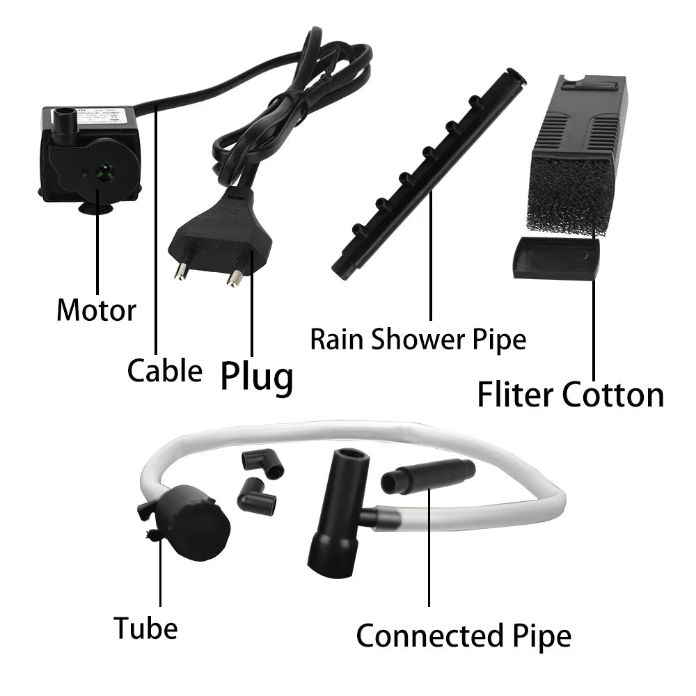 AquaThero Water Filter Pump for Aquariums | Submersible Pump with Filter & Oxygen Supply | For Freshwater & Saltwater | EU Plug