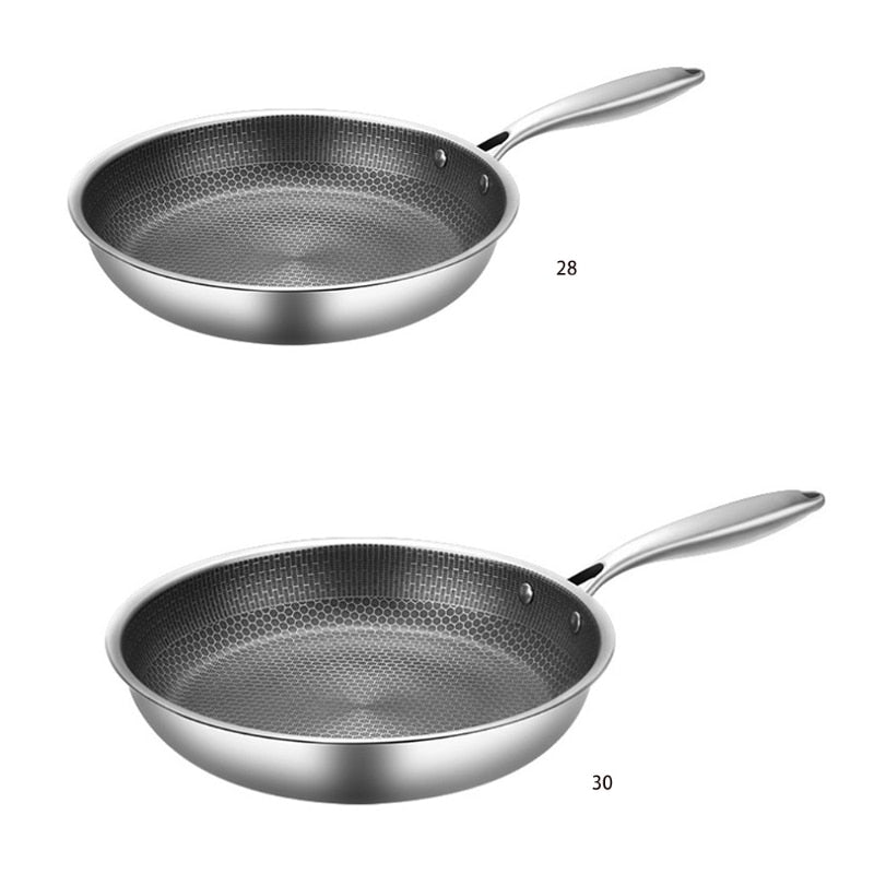 Chefverro Stainless Steel Non-Stick Frying Pan with Honeycomb Structure | Suitable for All Cooktops Including Induction | Scratch-Resistant & Dishwasher Safe