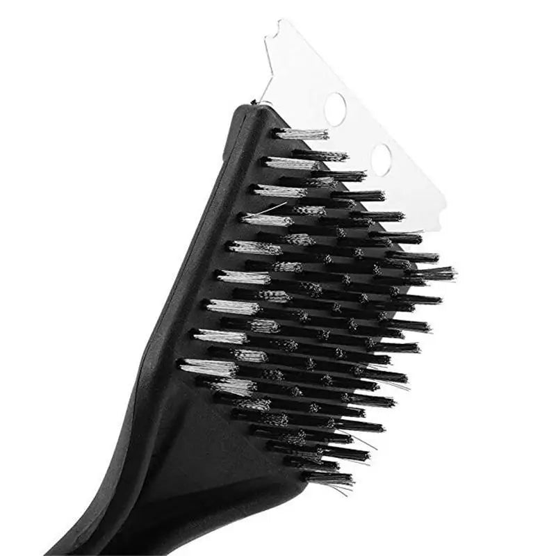 GrillMeister BBQ Brush | 3-in-1 Grill Cleaner | Stainless Steel Bristles & Anti-Slip Handle