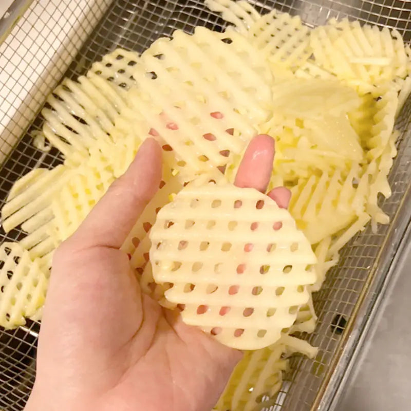Gridello Potato Cutter | Stainless Steel Grid Slicer | For Fries, Chips & Vegetables | 34 cm Length