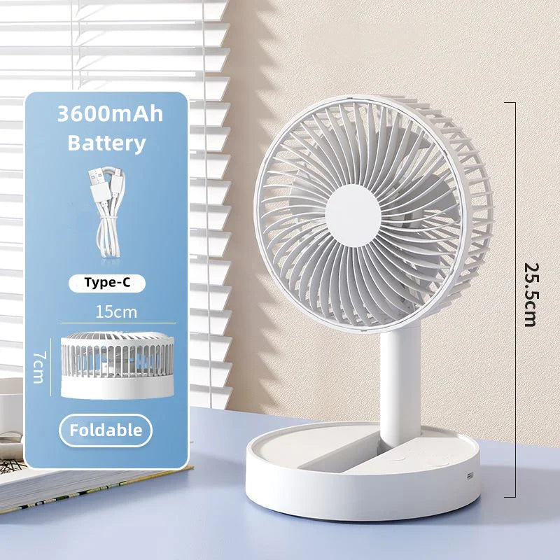 Folding Fan AeroFold | 4-Level USB Fan with Timer | Compact & Quiet | For Indoor & Outdoor Use