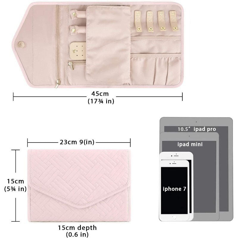 Jewelora | Schmuck-Organizer für Reisen | Kompakt & Gepolstert | Mehrere Fächer | 14 × 15,5 cm