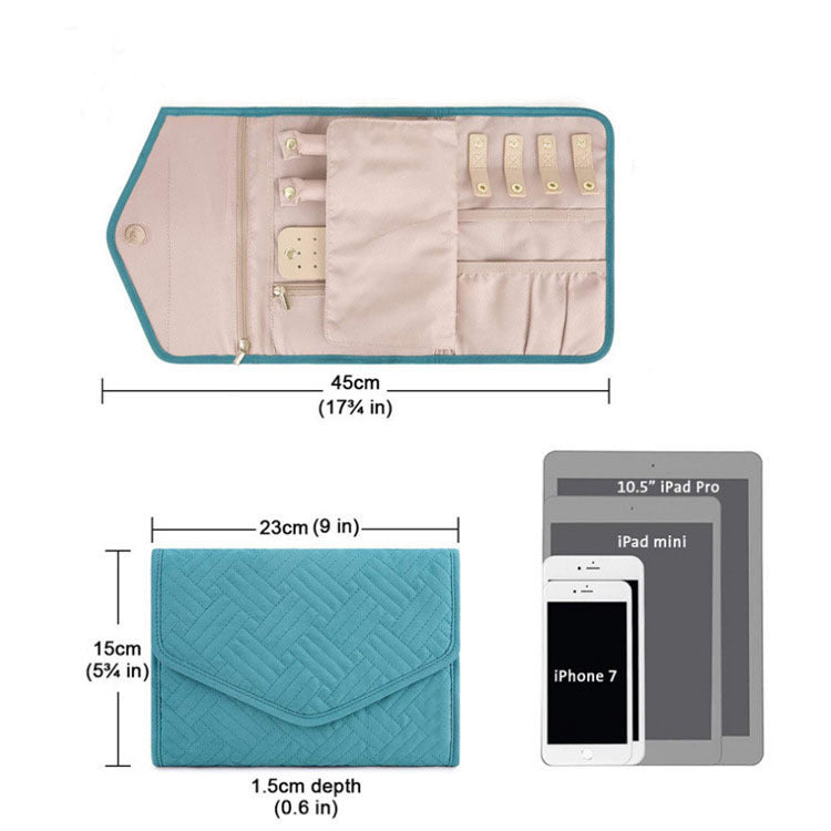 Jewelora | Schmuck-Organizer für Reisen | Kompakt & Gepolstert | Mehrere Fächer | 14 × 15,5 cm