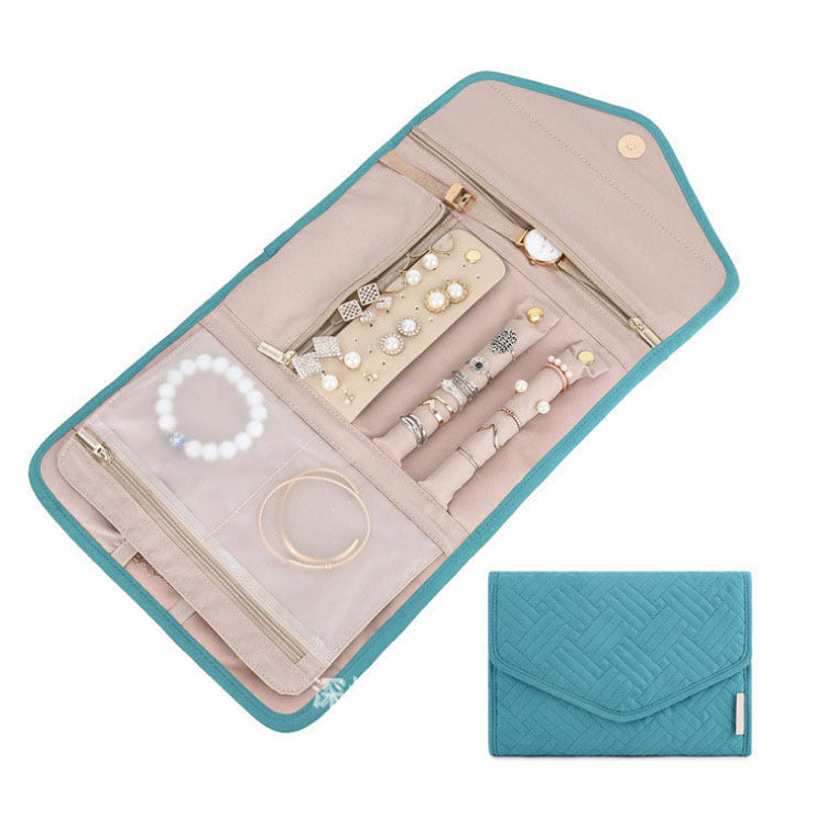 Jewelora | Schmuck-Organizer für Reisen | Kompakt & Gepolstert | Mehrere Fächer | 14 × 15,5 cm