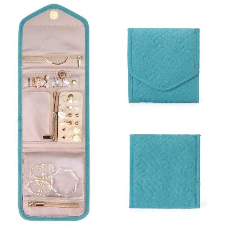 Jewelora | Schmuck-Organizer für Reisen | Kompakt & Gepolstert | Mehrere Fächer | 14 × 15,5 cm