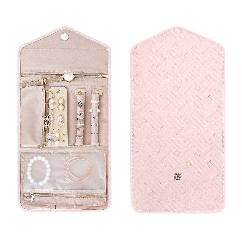 Jewelora | Schmuck-Organizer für Reisen | Kompakt & Gepolstert | Mehrere Fächer | 14 × 15,5 cm