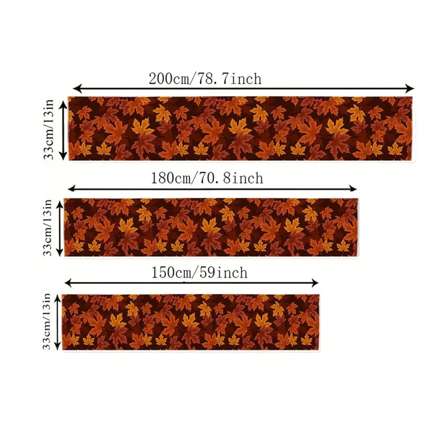 Autumna LeafRunner Table Runner Linen | Maple Leaf Autumn Decoration | Washable & Durable | 150–200 × 33 cm