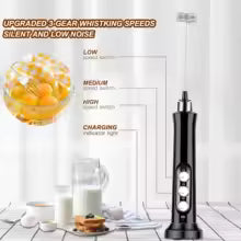 Foamix Electric Milk Frother | Cordless & USB Rechargeable | 3 Speeds | For Latte, Cappuccino & Cocoa