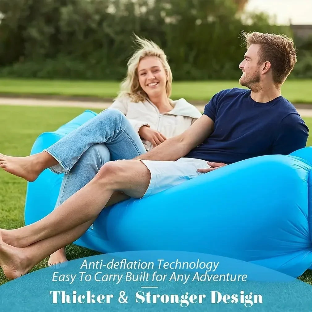 Airvana Inflatable Sofa Outdoor | Portable Air Couch for Camping & Beach | With Headrest & 30h Durability