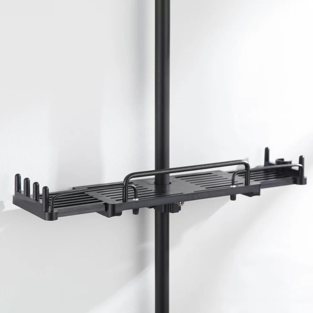 DuoShower Holder | Adjustable Shower Head Holder & Shelf | 2-in-1 Design | Space-Saving Plastic