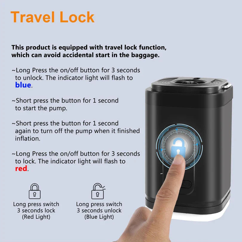 AirBreezy Mini Air Pump | Ultra Compact & USB-C Rechargeable | 5 Nozzles | 200L/min Performance