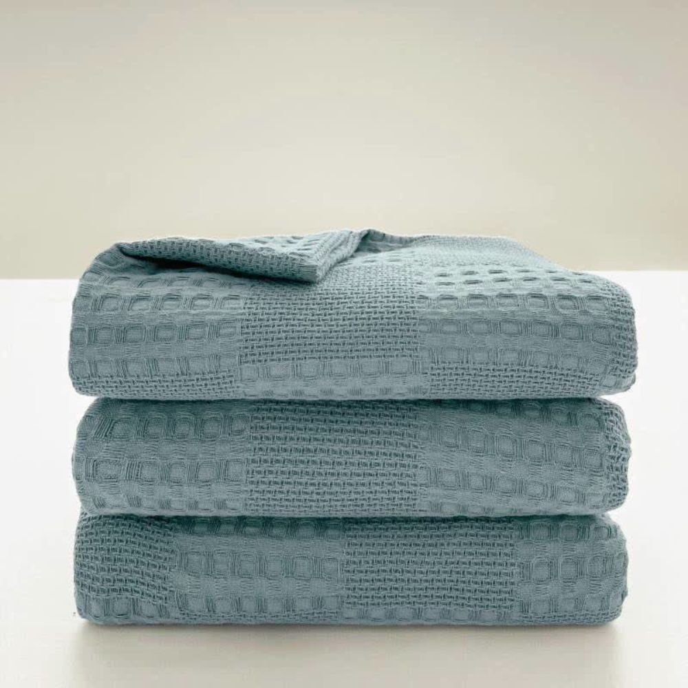 Cotura Waffle Blanket | 100% Organic Cotton | Breathable & Elegant | Waffle Texture