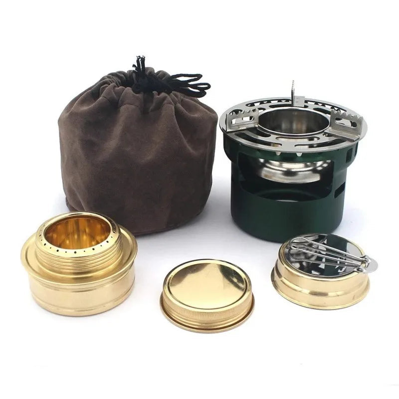 Flamvino Alcohol Stove Outdoor Portable | Mini Camping Stove for Hiking & Trekking | Compact Spirit Burner for Outdoor Kitchen & Survival