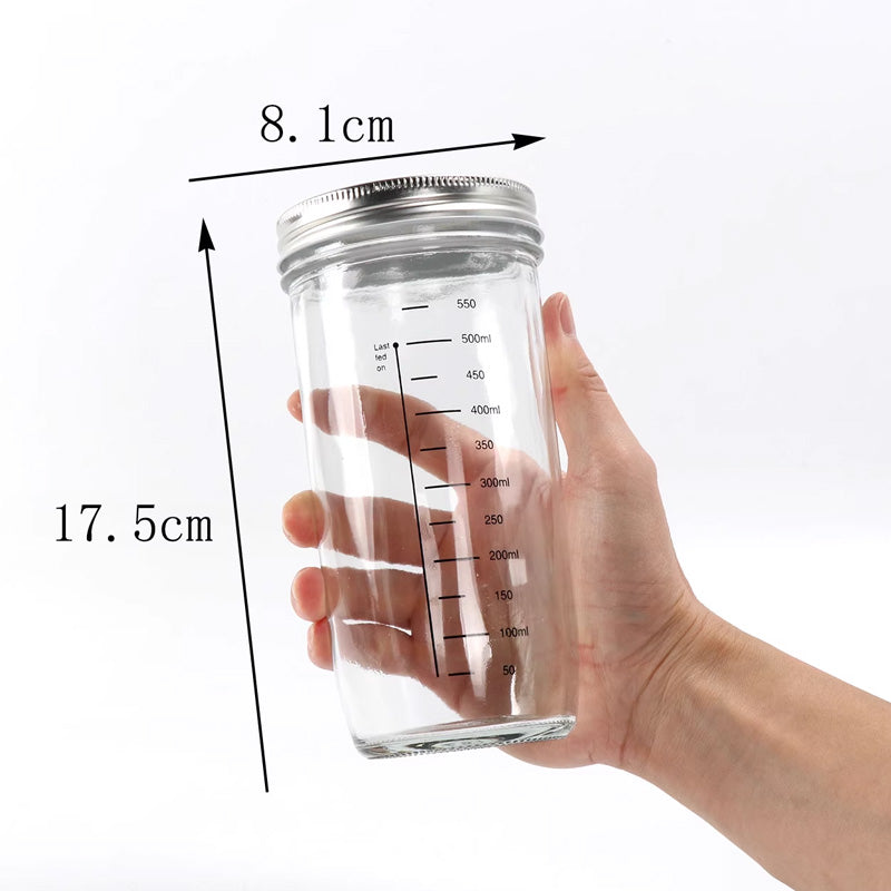 Fermento | Sauerteig-Starterset | 730 ml Fermentierglas | Komplettes Brotback-Set für Anfänger & Hobbybäcker