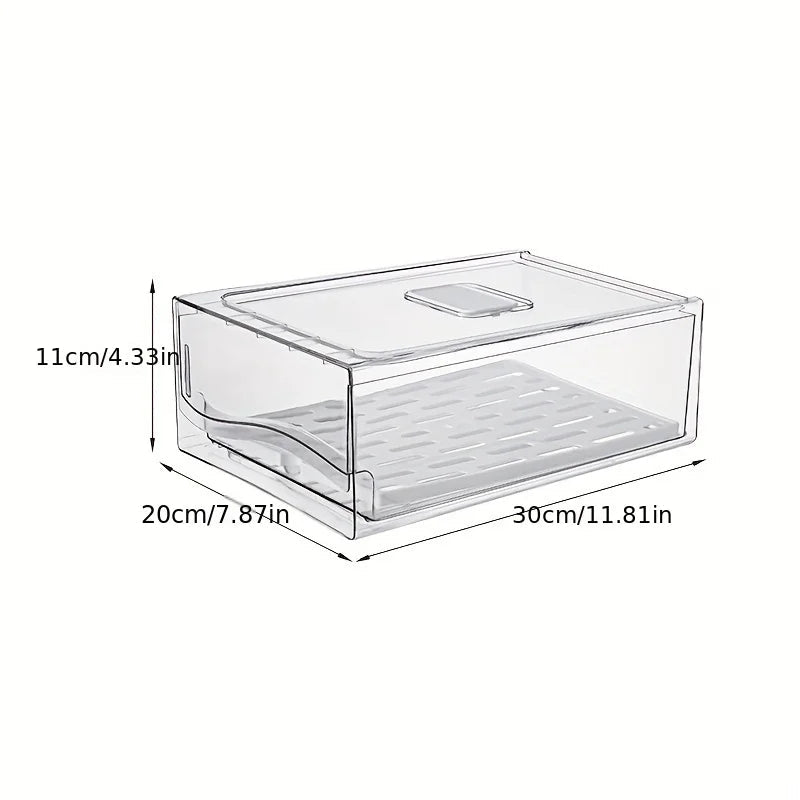 Frigova FreshSlide Refrigerator Storage Box | Drawer System for Meat, Eggs & Vegetables | Space-Saving & Fresh-Keeping