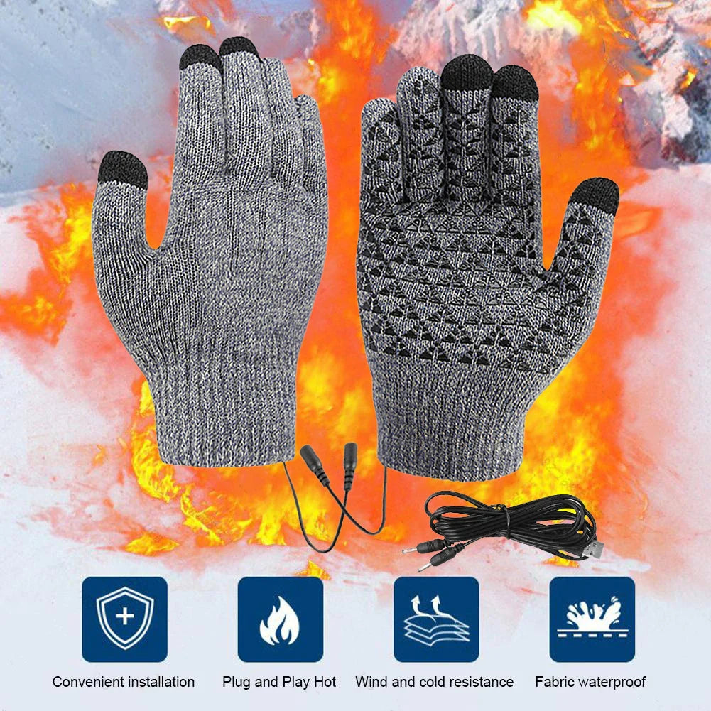 Heated Gloves FROSTIQ | USB Charging | Touchscreen & Non-Slip | Winter Thermal Gloves for Outdoor & Cycling