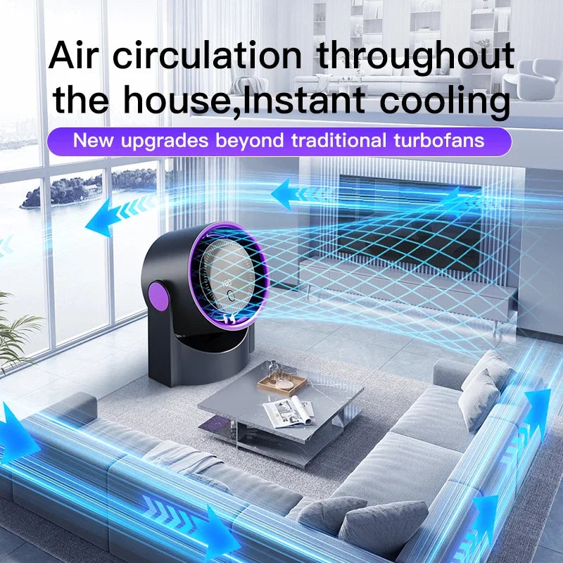 Airiqo Bladeless USB Fan | 100 Levels | Whisper-Quiet & Energy Efficient | Portable & Wall Mountable