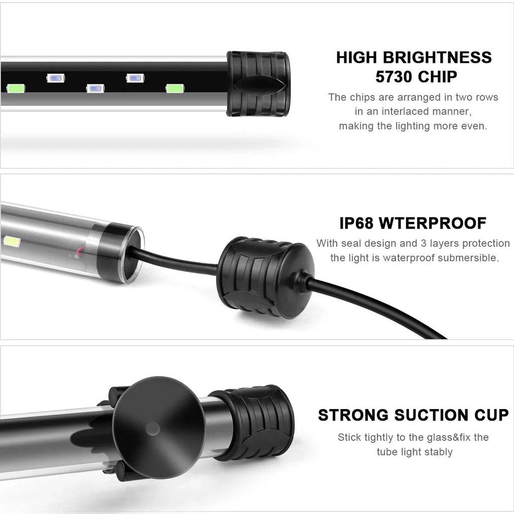 Aquanova LED Aquarium Lamp | Waterproof & Submersible | Plant Growth & Fish Colors | 18–58 cm