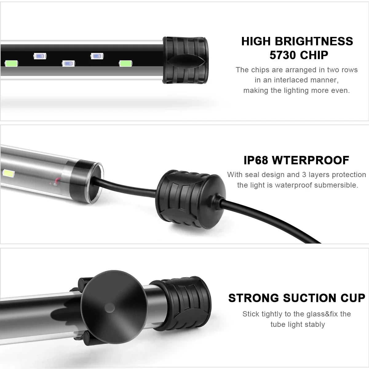 Aquanova LED Aquarium Light | Waterproof & Submersible | Plant Growth & Fish Colors | 18–58 cm