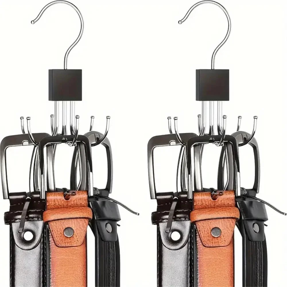 Hangello Clothes Hook Organizer 6-way | Rotatable & Space-saving | For Belts, Bras, Scarves & Ties | Metal