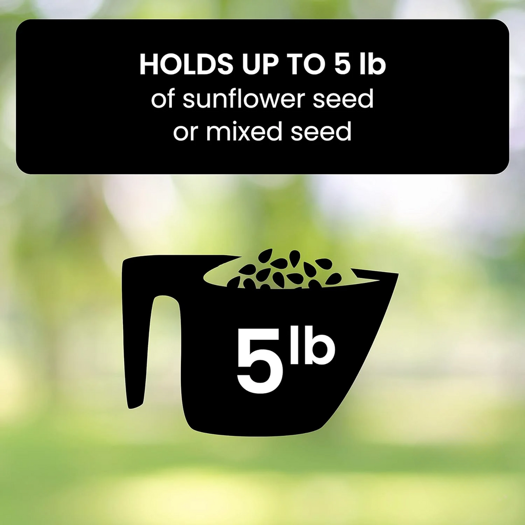 Aviron Bird Feeder with Anti-Squirrel Protection | Spinning Mechanism | 4 Feeding Ports | 2.27 kg Capacity