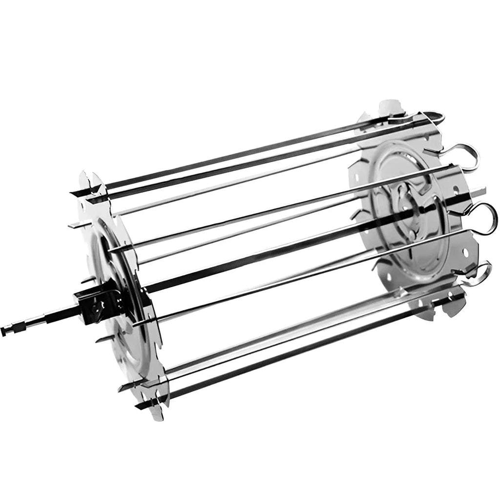 BBQ Grill Basket KebabMaster | Stainless Steel Skewer Cage | Ø 13.5 cm x 25 cm | For Rotisserie Ovens | 10 Skewers