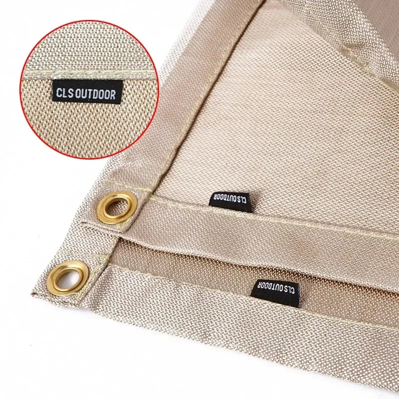CampVita Fire Protection Camping Mat | Heat Resistant & Fireproof | Ideal for Grill & Campfire | Fiberglass Beige