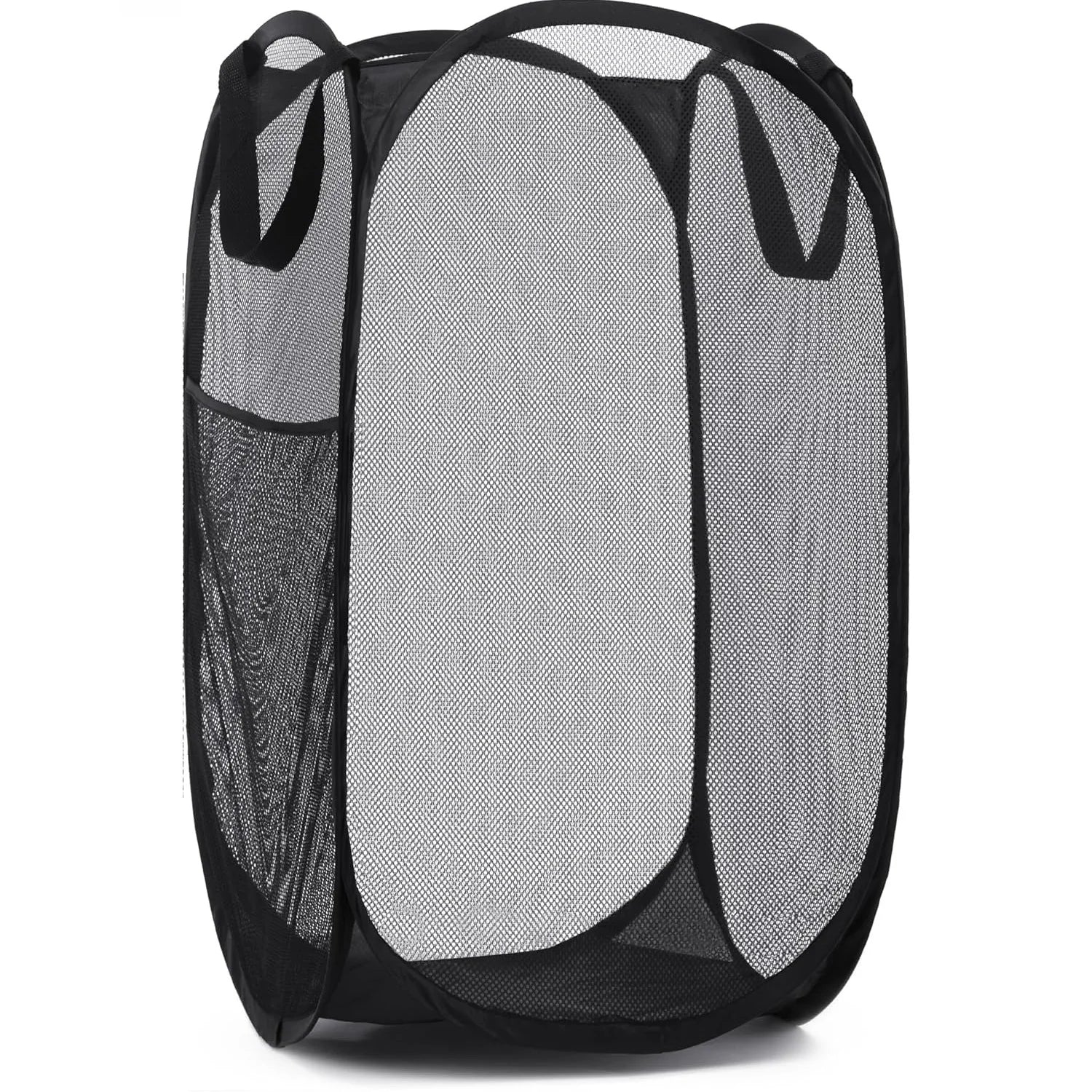 AirWash Large Laundry Basket | Foldable & Breathable | With Side Pocket & Carry Handles | For Home & Travel