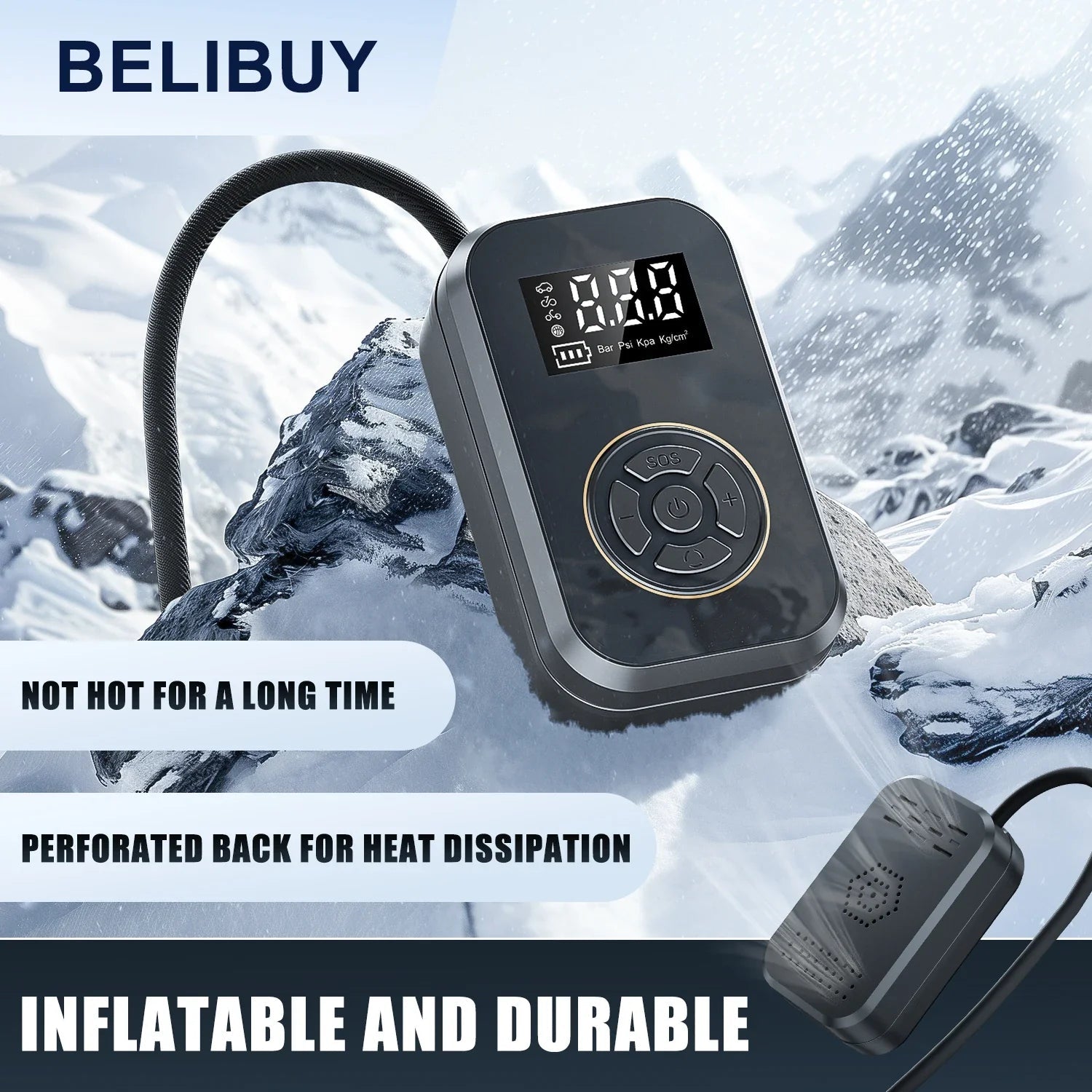 AirVolt Go Compressor | Wireless & Rechargeable | Tire Pressure & Power Bank in One | Compact & Portable