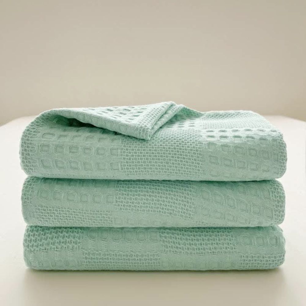 Cotura Waffle Blanket | 100% Organic Cotton | Breathable & Elegant | Waffle Texture